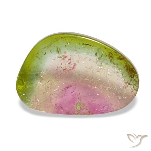 Turmalina multicolor natural de 1,75 ct, forma elegante, transparente