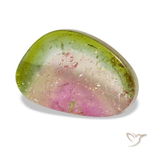Turmalina multicolor natural de 1,75 ct, forma elegante, transparente