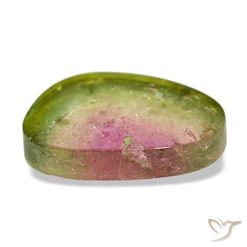 Turmalina multicolor natural de 1,75 ct, forma elegante, transparente