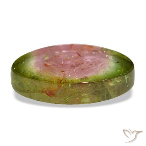 Turmalina multicolor natural de 3,34 ct, forma elegante, transparente