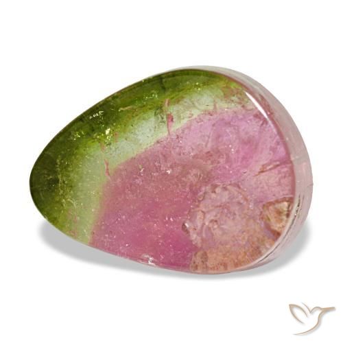 Turmalina multicolor natural de 2,92 ct, forma elegante, transparente