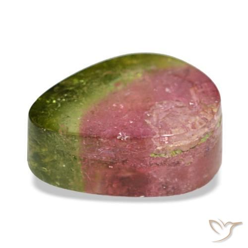 Turmalina multicolor natural de 2,92 ct, forma elegante, transparente