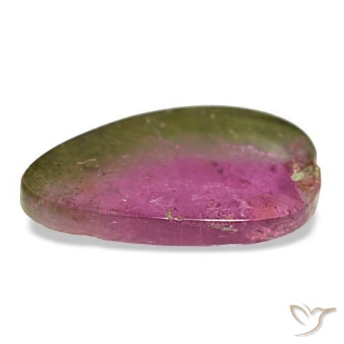 Turmalina multicolor natural de 1,72 ct, forma elegante, transparente