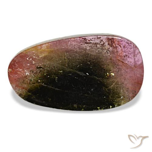Turmalina multicolor natural de 7,12 ct, forma elegante, transparente