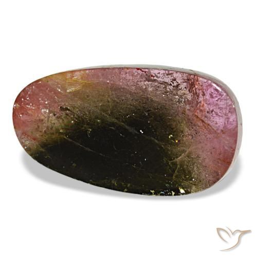 Turmalina multicolor natural de 7,12 ct, forma elegante, transparente
