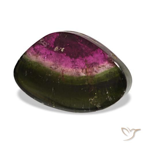 Turmalina multicolor natural de 2,31 ct, forma elegante, transparente