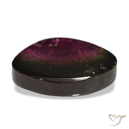Turmalina multicolor natural de 2,31 ct, forma elegante, transparente