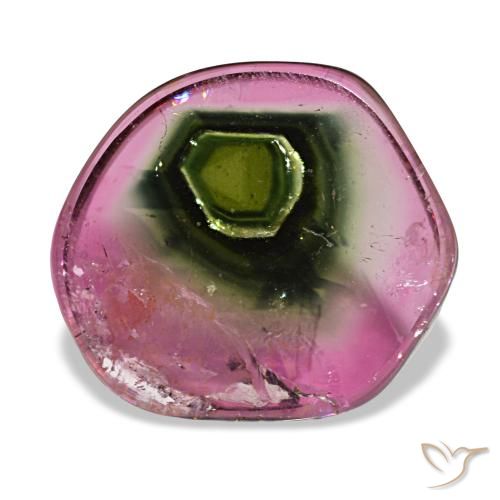 Turmalina multicolor natural de 4,77 ct, forma elegante, transparente