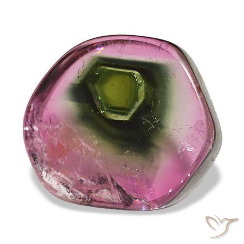 Turmalina multicolor natural de 4,77 ct, forma elegante, transparente