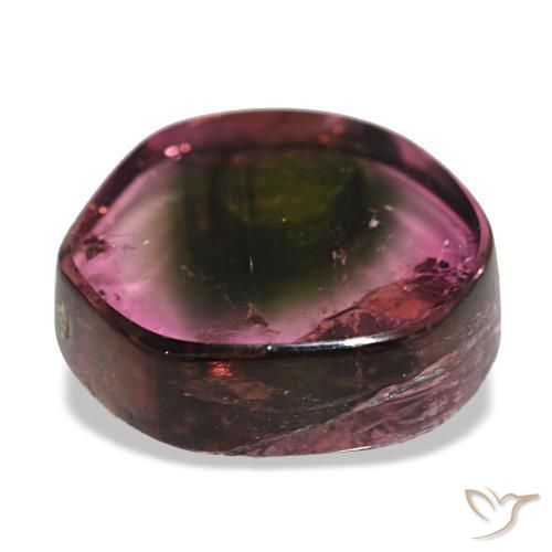 Turmalina multicolor natural de 4,77 ct, forma elegante, transparente