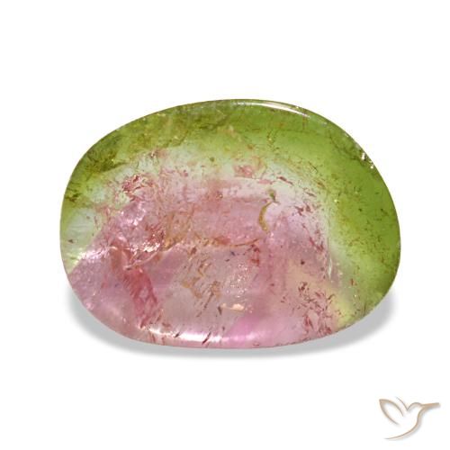 Turmalina multicolor natural de 1,72 ct, forma elegante, transparente