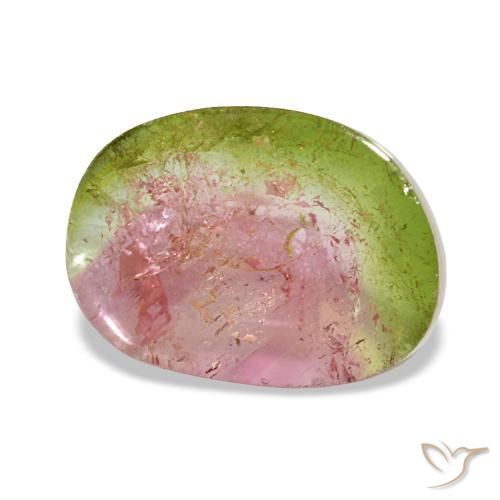 Turmalina multicolor natural de 1,72 ct, forma elegante, transparente