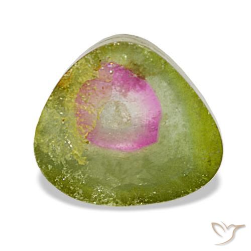 Turmalina multicolor natural de 2,97 ct, trillón, transparente