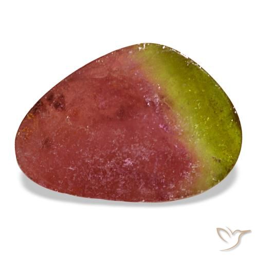 Turmalina multicolor natural de 6,48 ct, forma elegante, transparente