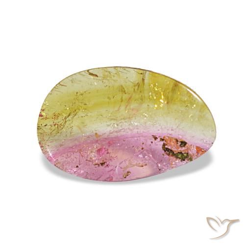 Turmalina multicolor natural de 1,95 ct, forma elegante, transparente