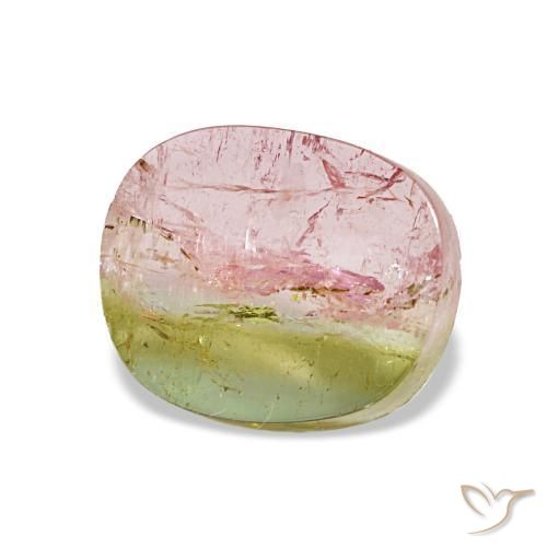 Turmalina multicolor natural de 2,52 ct, forma elegante, transparente