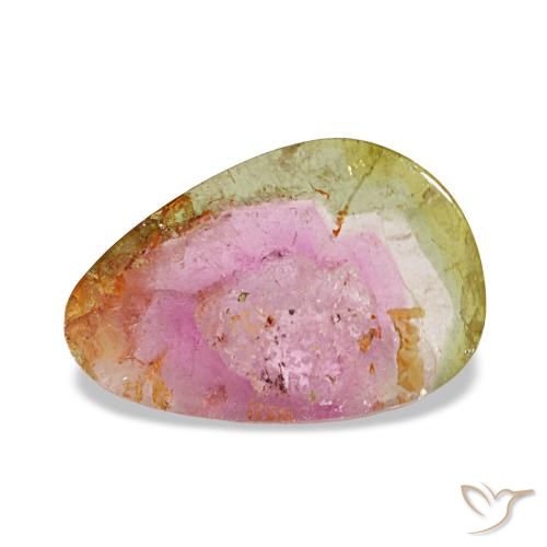 Turmalina multicolor de 3,66 ct, fantasía, transparente