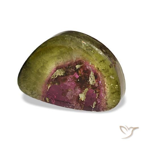 Turmalina multicolor natural de 4,38 ct, forma elegante, transparente