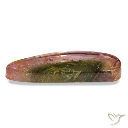 Turmalina multicolor natural de 10,58 ct, forma elegante, transparente