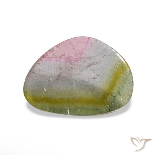 Turmalina multicolor natural de 2,65 ct, trillón, transparente