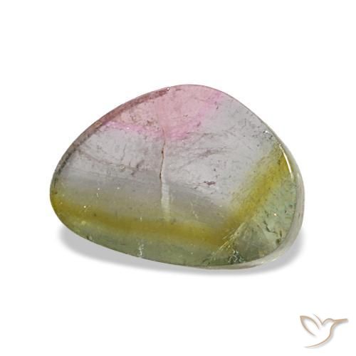 Turmalina multicolor natural de 2,65 ct, trillón, transparente