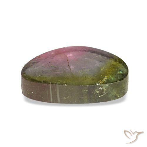 Turmalina multicolor natural de 2,65 ct, trillón, transparente