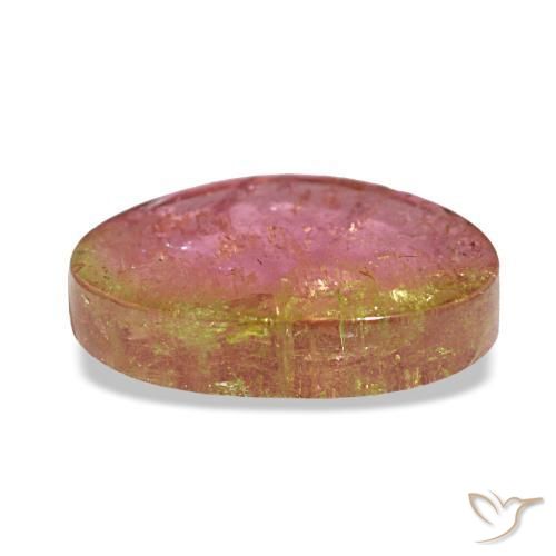 Turmalina bicolor natural de 3,20 ct, forma elegante, transparente