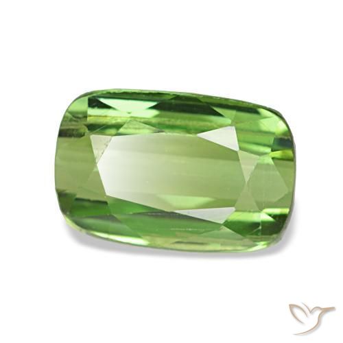 Turmalina verde natural de 1,56 ct, corte cojín, SI