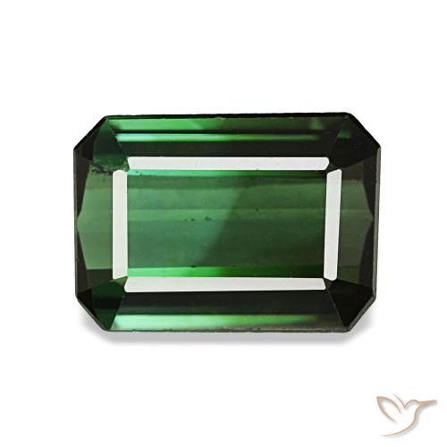 Turmalina verde natural de 1,42 ct, corte esmeralda, VVS-VS