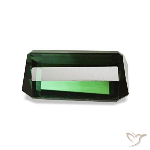 Turmalina verde natural de 1,42 ct, corte esmeralda, VVS-VS