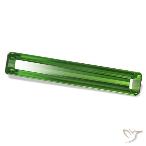 Turmalina verde natural de 1,67 ct, corte esmeralda, VVS-VS