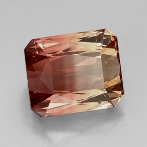 Turmalina bicolor natural de 8,55 ct, corte esmeralda, VVS-VS