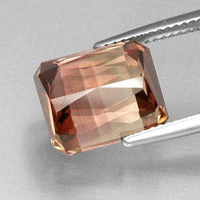 Turmalina bicolor natural de 8,55 ct, corte esmeralda, VVS-VS