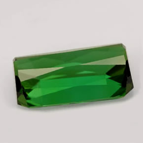 Turmalina verde natural de 3,66 ct, corte esmeralda, VVS