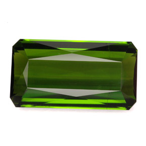 Turmalina verde natural de 9,80 ct, corte esmeralda, VVS-VS
