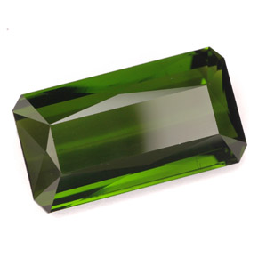 Turmalina verde natural de 9,80 ct, corte esmeralda, VVS-VS