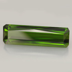 Turmalina verde natural de 13,18 ct, corte esmeralda, VVS