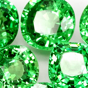 Gemas de granate tsavorita verde natural de  ct, corte cojín, VS