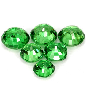 Gemas de granate tsavorita verde natural de  ct, corte cojín, VS