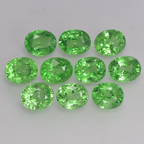 Gemas de granate tsavorita verde natural de 4,07 ct, corte óvalo, VS