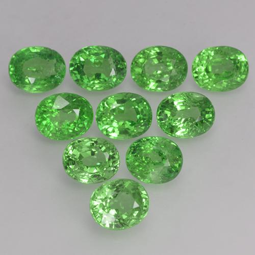 Gemas de granate tsavorita verde natural de 4,07 ct, corte óvalo, VS