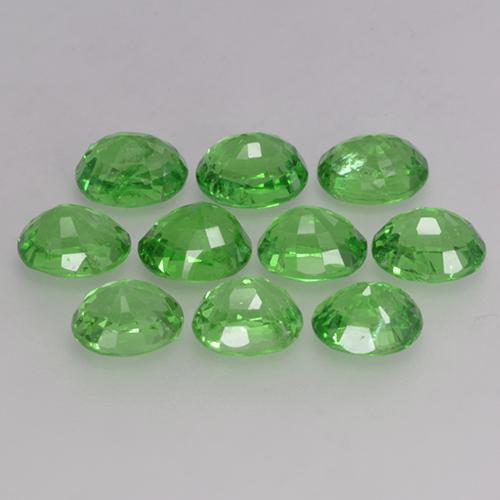 Gemas de granate tsavorita verde natural de 4,07 ct, corte óvalo, VS