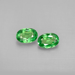 Gemas de granate tsavorita verde natural de  ct, corte óvalo, VS