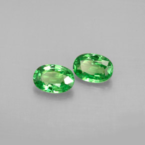 Gemas de granate tsavorita verde natural de  ct, corte óvalo, VS
