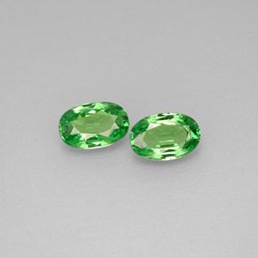 Gemas de granate tsavorita verde natural de  ct, corte óvalo, VVS-VS