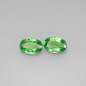 Gemas de granate tsavorita verde natural de  ct, corte óvalo, VVS-VS