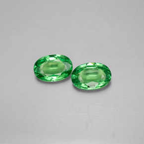 Gemas de granate tsavorita verde natural de  ct, corte óvalo, VVS-VS