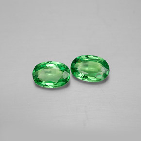 Gemas de granate tsavorita verde natural de  ct, corte óvalo, VVS-VS