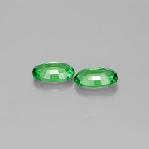 Gemas de granate tsavorita verde natural de  ct, corte óvalo, VVS-VS