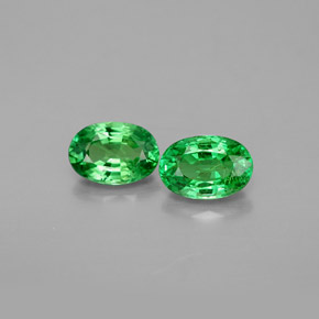 Gemas de granate tsavorita verde natural de  ct, corte óvalo, VS